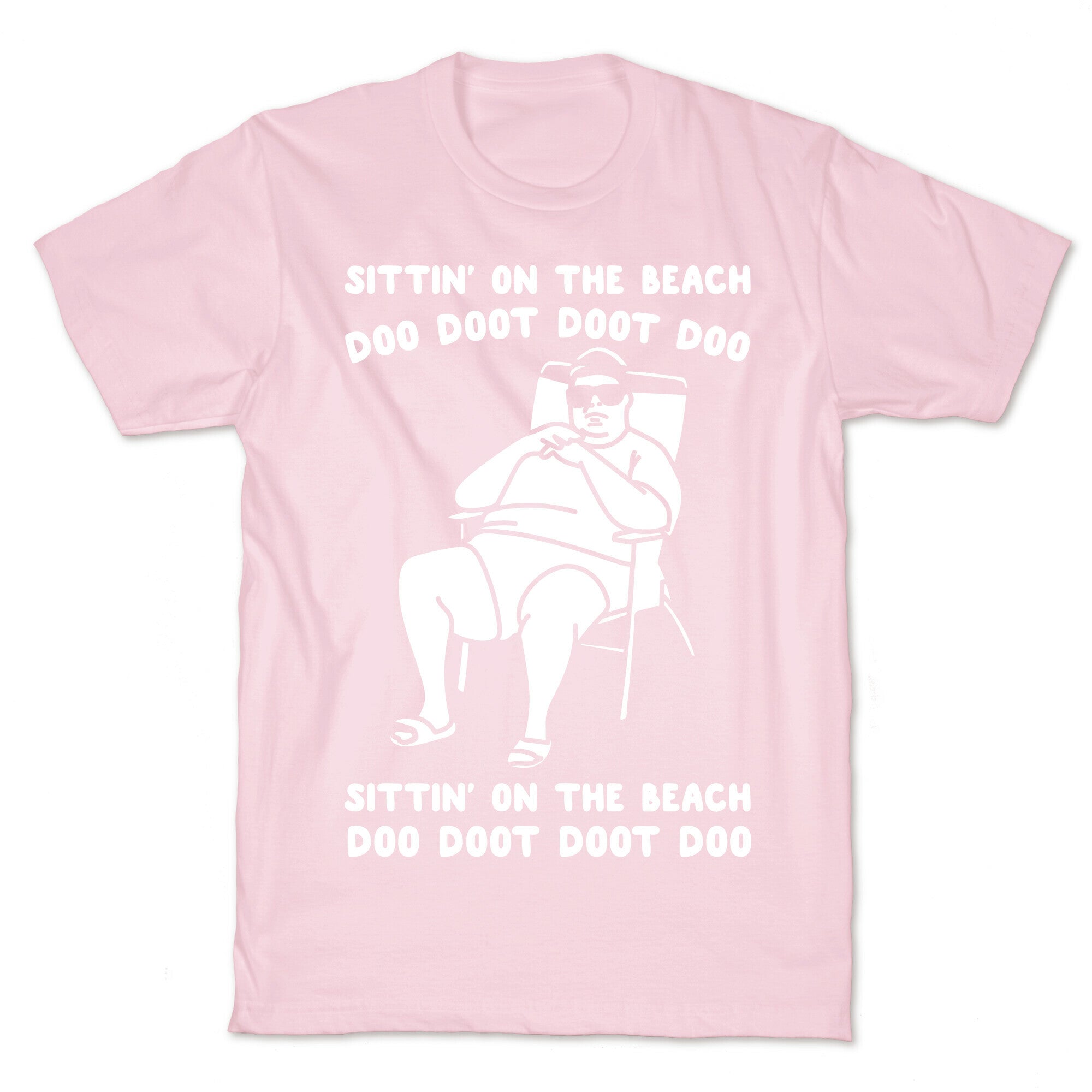 Sittin' On The Beach Chris Christie Parody White Print T-Shirt
